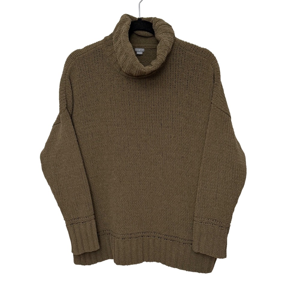Aerie Women‎ Olive Green Chenille Turtleneck Oversized Pullover Sweater Size S